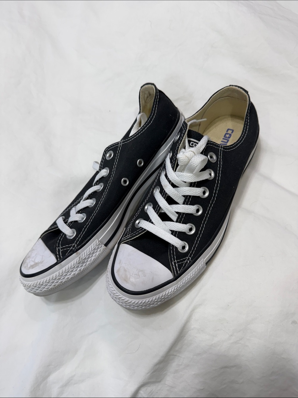 Converse Chuck Taylor’s Low-Top Canvas Sneakers - Black & White